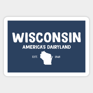 Wisconsin, America's Dairyland State Motto Magnet